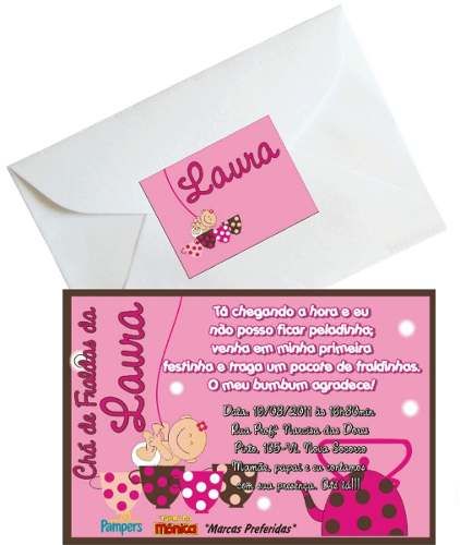 Convites Personalizados + envelope + adesivo 50 unidades